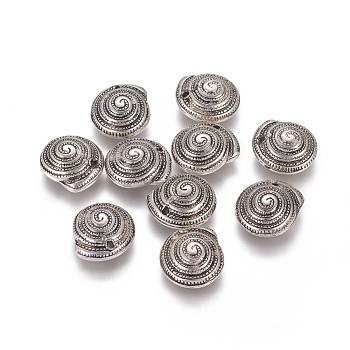 CCB Plastic Charms, Snail, Antique Silver, 14x12x5mm, Hole: 1mm