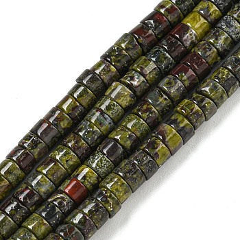 Natural Dragon Blood Jasper Beads Strands, Heishi Beads, Disc, 4.5x2.5mm, Hole: 1mm, about 140pcs/strand, 14.96 inch(38cm)