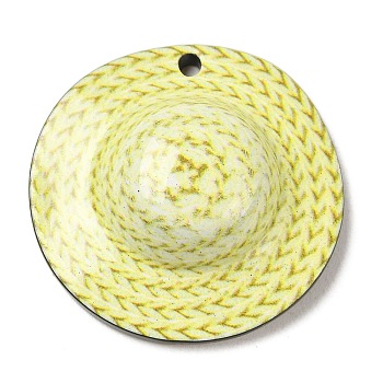 Acrylic Pendants, Hat, Light Goldenrod Yellow, 29x8.5mm, Hole: 2mm