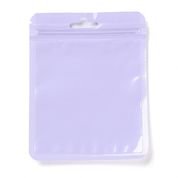 Rectangle Plastic Zip Lock Gift Bags, with Transparence Windows Resealable Bags, Lilac, 13x10x0.15cm, Unilateral Thickness: 2.5 Mil(0.065mm)