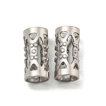 Hollow 304 Stainless Steel Beads, Column, Stainless Steel Color, 8x4mm, Hole: 3mm