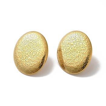 304 Stainless Stud Earring Findings, with Vertical Loops, Golden, Oval, 25x20mm, Hole: 2.5mm, Pin: 0.8mm