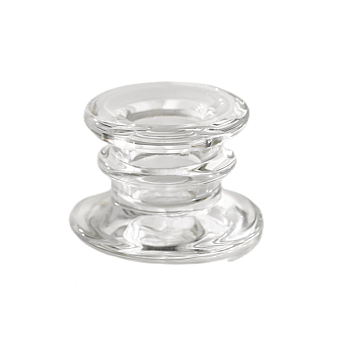 Glass Candlestick Holder, Pillar Candle Centerpiece, Perfect Home Party Decoration, Clear, 5.7x3.8cm