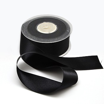 Grosgrain Ribbon for Wedding Festival Decoration, Black, 5/8 inch(16mm), about 100yards/roll(91.44m/roll)