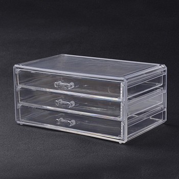 Three Layers Rectangle Shaped Acrylic Bead Storage Containers, Clear, 23x15x10.9cm