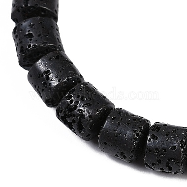 Natural Lava Rock Beaded Stretch Bracelets for Men Women(BJEW-G727-01F)-2