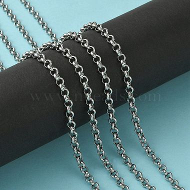 304 Stainless Steel Rolo Chains(STAS-M032-42P-4.7mm)-5