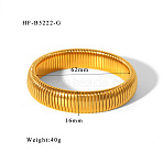 304 Stainless Steel Stretch Bangles, Snake Bangles for Women, Real 18K Gold Plated, 5/8 inch(1.6cm), Inner Diameter: 2-1/2 inch(6.2cm)(FS-WG92846-05)