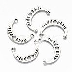 Tibetan Style Alloy Pendants, Moon Phase Charms, Cadmium Free & Nickel Free & Lead Free, Antique Silver, 23x32x1.5mm, Hole: 2mm(X-PALLOY-R124-01-NR)