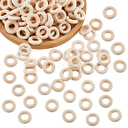 Donut Wooden Linking Rings, Dyed, Lead Free, Wheat, 15x4.5mm, Inner Diameter: 8mm(WOOD-NB0002-11)