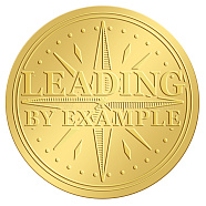 Self Adhesive Gold Foil Embossed Stickers, Medal Decoration Sticker, Compass Pattern, 50x50mm(DIY-WH0211-285)