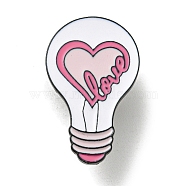 Valentine's Day Enamel Pins, Badge, Black Alloy Brooch for Backpack Clothes, Light Bulb, 30.5x18.5x1.5mm(JEWB-P028-A03)