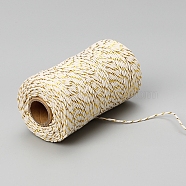 100M Round Cotton Cord, Gift Wrapping Decorative Cord, Floral White, 2mm, about 109.36 Yards(100m)/Roll(PW-WG42861-07)