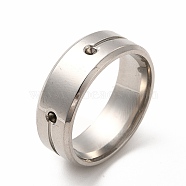 201 Stainless Steel Finger Ring Findings, Ring Rhinestone Settings, Stainless Steel Color, Inner Diameter: 20mm, Fit for 1.5~1.6mm Rhinestone(STAS-P323-02P)