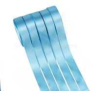 Single Face Satin Ribbon, Polyester Ribbon, Light Blue, 1 inch(25mm) wide, 25yards/roll(22.86m/roll), 5rolls/group, 125yards/group(114.3m/group)(RC25mmY065)