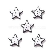 Opaque Resin Beads, Polka Dot Star, White, 18.5x19.5x5.2mm, Hole: 1.6mm(RESI-K020-01B)