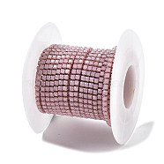 Iron Rhinestone Glass Cup Chain, with Spool, Light Amethyst, 2x2~2.5x2mm, about 16.40 Feet(5m)/Roll(CH-U001-01D)