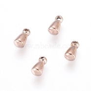 Ion Plating(IP) 304 Stainless Steel Charms, Chain Extender Drop, Teardrop, Rose Gold, 6x3mm, Hole: 1mm(X-STAS-E104-32RG)