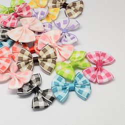 Handmade Woven Costume Accessories, Grosgrain Bowknot, Mixed Color, 54x42x8mm(X-WOVE-R083-M)