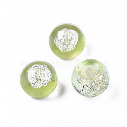 Translucent Acrylic Cabochons, with Steel Wire, Round, Light Green, 16x14mm(TACR-N006-24C)