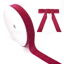 25 Yards Single Face Velvet Ribbons, for Gift Wrapping, Bowknot Making, Deep Pink, 1-5/8 inch(40mm)(SRIB-TAC0003-01D)