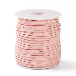 45M Faux Suede Cord, Faux Suede Lace, Misty Rose, 2~2.5x1.5~2mm, about 50 Yards(45m)/Roll(LW-M003-26)