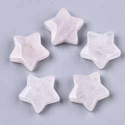 Natural Rose Quartz Star Shaped Worry Stones, Pocket Stone for Witchcraft Meditation Balancing, 30x31x10mm(G-T132-002A-06)