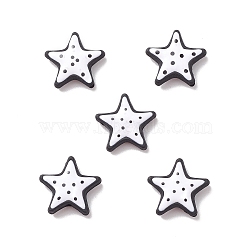 Opaque Resin Beads, Polka Dot Star, White, 18.5x19.5x5.2mm, Hole: 1.6mm(RESI-K020-01B)