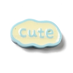 Lovely Opaque Resin Cabochons, Light Blue, Cloud, 16x26x5mm(RESI-B012-06J)