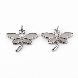 Non-Tarnish 304 Stainless Steel Pendants, with Jump Rings, Dragonfly, Stainless Steel Color, 18.5x23x2mm, Jump Ring: 4.8x0.8mm, 3.2mm inner diameter(STAS-S116-118P)