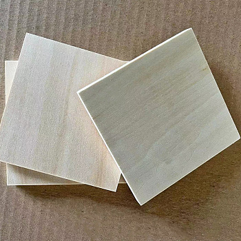 Unfinished Wooden Boards for Painting, DIY Craft Supplies, Square, Beige, 10x10x0.4cm