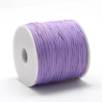 Polyester Cords, Medium Purple, 0.8mm, about 131.23~142.16 yards(120~130m)/roll