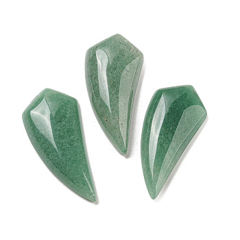 Natural Green Aventurine Pendants, Horn Charms, 39~40x18~18.5x6.5~8mm, Hole: 1.2mm