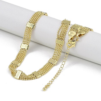 Rack Plating Brass Multi-Strand Ball Chain Necklaces for Women, Long-Lasting Plated, Lead Free & Cadmium Free, Real 18K Gold Plated, 16.14x0.31 inch(41x0.8cm)