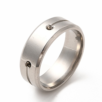 201 Stainless Steel Finger Ring Findings, Ring Rhinestone Settings, Stainless Steel Color, Inner Diameter: 20mm, Fit for 1.5~1.6mm Rhinestone
