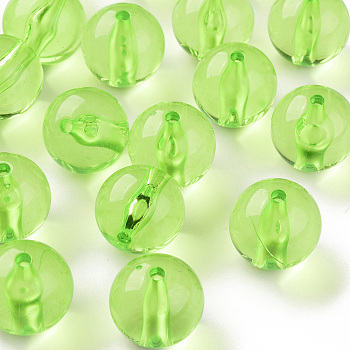 Transparent Acrylic Beads, Round, Yellow Green, 20x19mm, Hole: 3mm, about 111pcs/500g