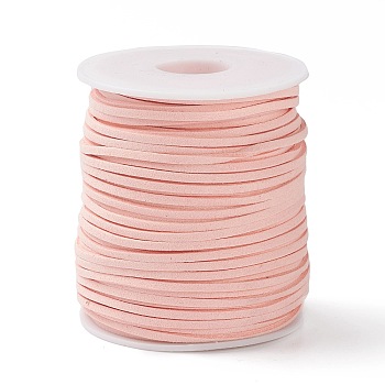 45M Faux Suede Cord, Faux Suede Lace, Misty Rose, 2~2.5x1.5~2mm, about 50 Yards(45m)/Roll