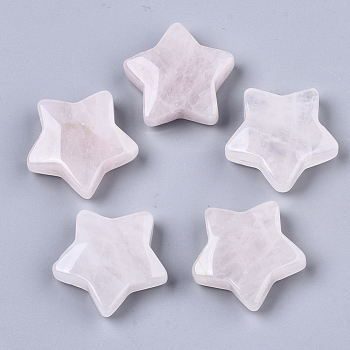 Natural Rose Quartz Star Shaped Worry Stones, Pocket Stone for Witchcraft Meditation Balancing, 30x31x10mm