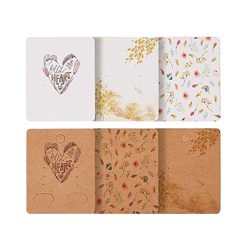 Paper Jewelry Display Cards, for Hanging Earring Display, Rectangle, Mixed Color, 50x40x0.3mm, Hole: 5.3mm, 180pcs/set