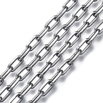 Unwelded Iron Paperclip Chains, Drawn Elongated Cable Chains, with Spool, Gunmetal, 9.2x4.5x1.3mm, about 32.8 Feet(10m)/roll