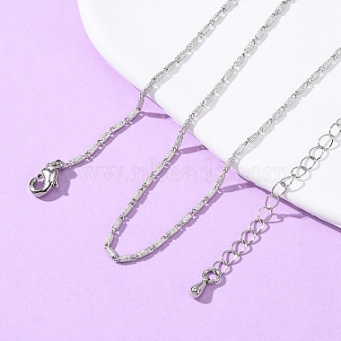 Brass Column Link Chain Necklaces(MAK-L045-03P)-2