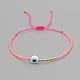 bracelet réglable en perles tressées avec mot de passe mauvais œil(ZW2937-13)-1