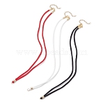 3Pcs 3 Colors 3MM Nylon Braided Cord Necklace Making, with 304 Stainless Steel Lobster Claw Clasps, Golden, Mixed Color, 19.80 inch(50.3cm), 1pc/color(AJEW-JB01470)