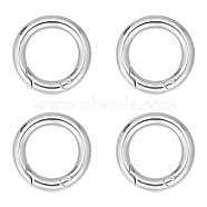 4Pcs 304 Stainless Steel Spring Gate Rings, for Keychain, Round Ring, Stainless Steel Color, 7 Gauge, 20x3.5mm(STAS-UN0041-71)