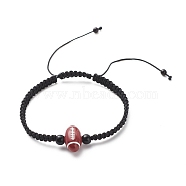 Acrylic Braided Bead Bracelet, Nylon Cord Adjustable Bracelet for Women, Player Pattern, Inner Diameter: 2-1/8~3-1/2 inch(5.5~8.8cm)(BJEW-JB08552-05)