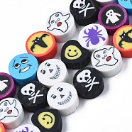 Handmade Polymer Clay Bead Strands, Halloween Style, Colorful, 8~10x4.5mm, Hole: 1.2mm, about 40pcs/strand, 14.76 inch(36cm)(CLAY-S096-040)