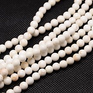 Natural Magnesite Round Beads Strands, Floral White, 8mm, Hole: 1mm, about 48pcs/strand, 15.74 inch(X-TURQ-L016-01-8mm)