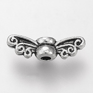 Tibetan Style Alloy Beads, Cadmium Free & Lead Free, Wing, Antique Silver, 4x14x3.5mm, Hole: 1.5mm, about 2380pcs/1000g(TIBE-S310-063AS-LF)