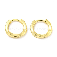 Brass Hoop Earrings, Round, Real 18K Gold Plated, 13x2mm.(EJEW-L211-08G-G)