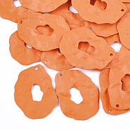 Spray Painted Iron Pendants, Dark Orange, 44x34x2mm, Hole: 1mm(IFIN-S704-15C)